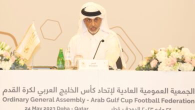 Photo of Sheikh Hamad bin Khalifa bin Ahmed Al Thani, President of the Gulf Cup Federation, by acclamation